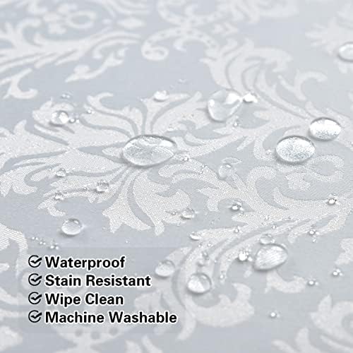 SASTYBALE White Tablecloth Rectangle 60 x 84 Inch Jacquard Tablecloth
