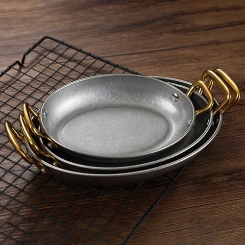 Oval Spanish Paella Pan, 304 Stainless Steel Skillet Pan