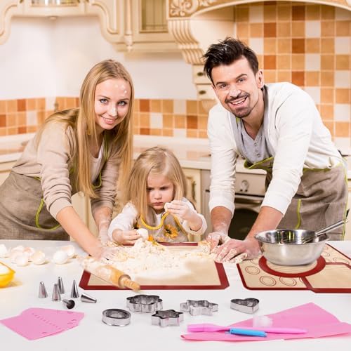 4 Silicone Baking Mats, Non-Stick Reusable Food Grade Baking Mats Oven