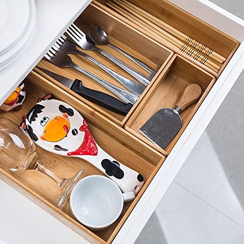 PRATIQUE Bamboo Drawer Organizer, 8.9 x 5.9 x 2.6 Inch