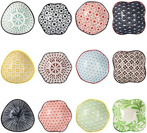 Frcctre Set of 12 Ceramic Dipping Sauce Bowls, 3 Oz Porcelain Pinch