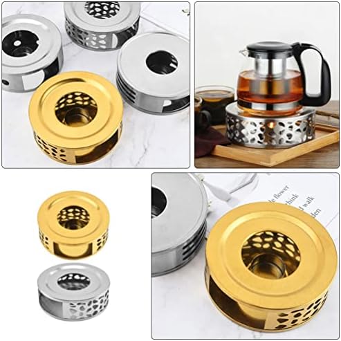2 Pcs Teapot Warmer Base Tealight Holder Stainless Steel