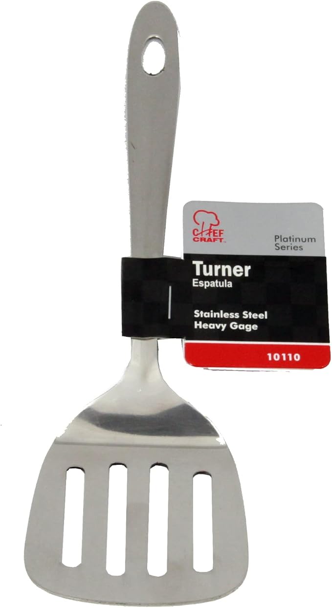 Chef Craft Select Turner/Spatula, 9.5 inch, Stainless Steel - Image 2
