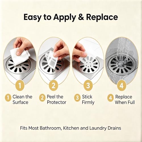 20PACKS Disposable Drain Covers for Shower Filter Patches Hair Catcher