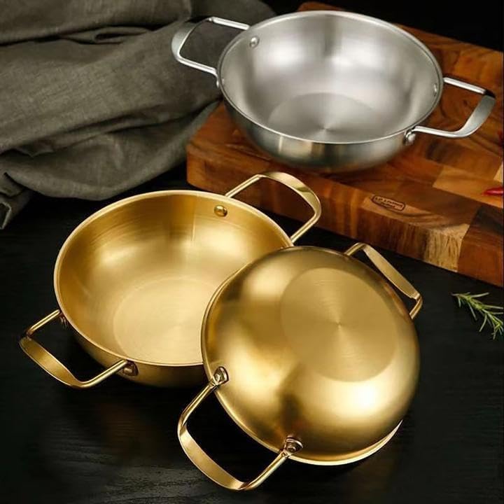 Paella Pan Cooking Pan Skillet Pan Stainless Steel 9.4 Inches for