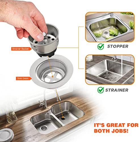 HIGHCRAFT 97733-2 Junior Duo Strainer/Stopper, 1.5 inch, 2 Pack