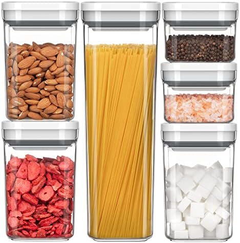 MR.SIGA 6 Piece Airtight Food Storage Container Set for Pantry Organization
