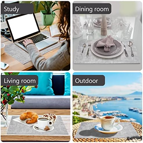 Faux Leather Placemats Set of 6,Heat Resistant Placemats for Dining