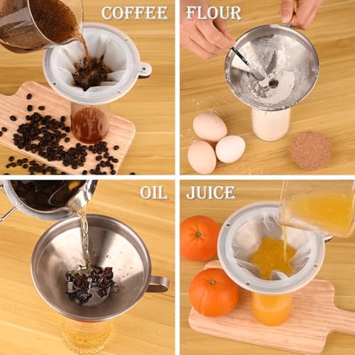 WMKGG 304 Stainless Steel Funnel,Funnels for Kitchen Use Filling