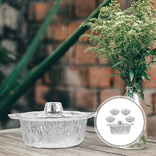BESPORTBLE 5 Sets Disposable Aluminum Pot with Lid Round Foil Pans
