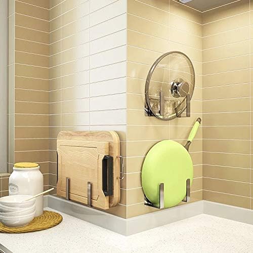 Pot Lid Rack, Wall Mounted 304 Stainless Steel Pan Lid Organizer Holder - Image 8