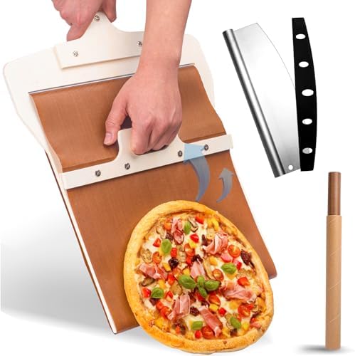 Sliding Pizza Peel with Cutter, 12” Wood