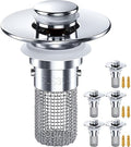 6 Pcs Bathroom Sink Drain Strainer 1.25"/1.5" Drain Hoses 2.6 Inches