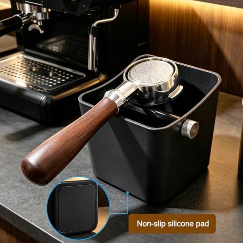 Espresso Knock Box,Large Capacity & Non-Slip Base Coffee Grounds Knock