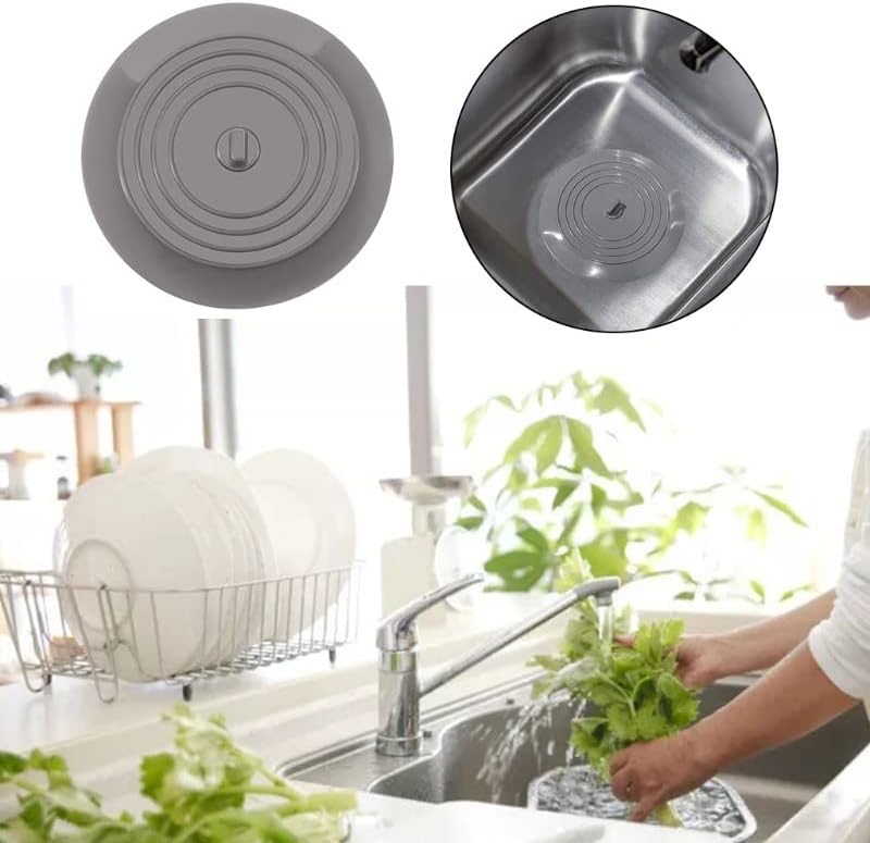 VIGOR PATH Set of 2 Silicone Tub Stoppers - 5.9 Inches Sink Stoppers
