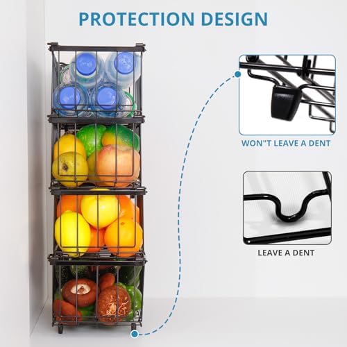 MiaLi Freezer Organizer Bins, 4 Pack Freezer Storage Containers