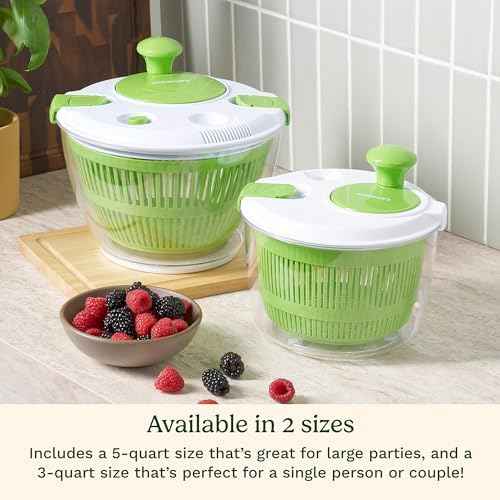 Cuisinart Salad Spinner- Wash, Spin & Dry Salad Greens, Fruits & Vegetables, 3qt, CTG-00-SSAS