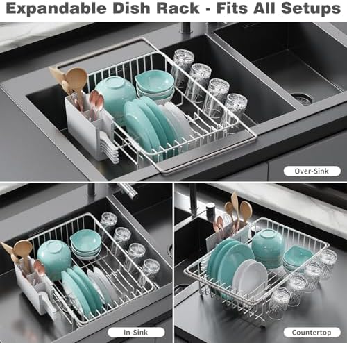 Small In-Sink Dish Drying Rack, White