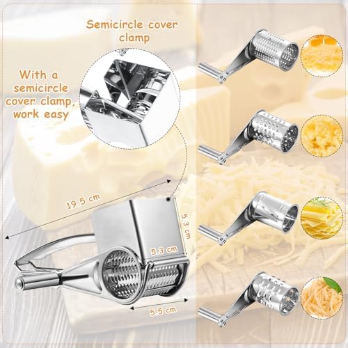 Honoson Rotary Cheese Grater, Stainless Steel