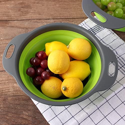 Collapsible Colander Set - 2 Pc Strainer Plus Food Grade Silicone