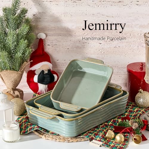 Ceramic Baking Dish Set of 3, Casserole Dishes for Oven, Rectangular