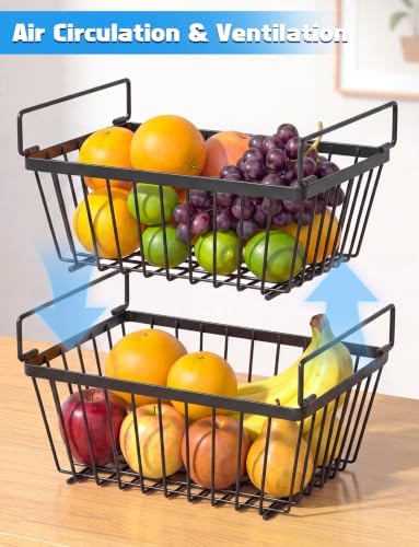 4 Pack Black Freezer Organizer Bins