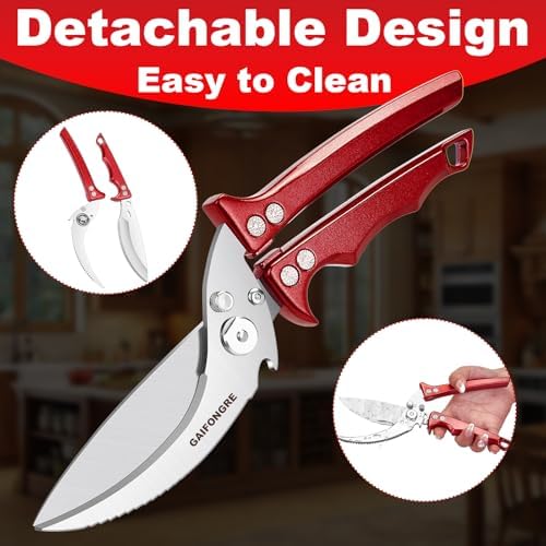 Heavy Duty Poultry Scissors - All Purpose Kitchen Shears for Chicken