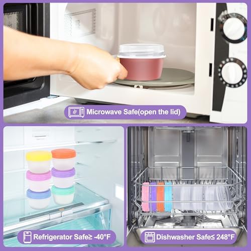 QUMMFA Portable Salad Dressing Containers 6 Pack 2.7 OZ, Leakproof