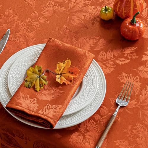 Joyfol Day Fall Thanksgiving Tablecloth, Jacquard Fabric Autumn Square