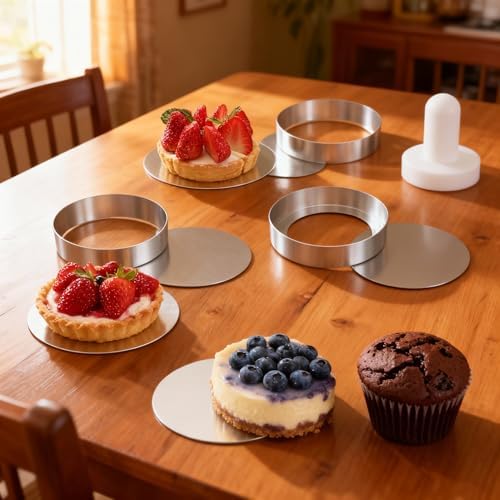 Mini Round Tart Pan with Removable Bottom, 3.15 Inch Nonstick Baking