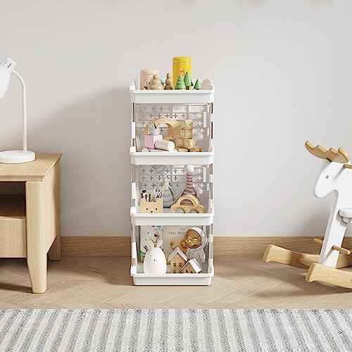 Lifewit 4-Tier Stackable Storage Baskets, White