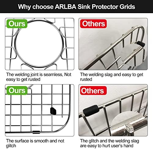 ARLBA 2 Pack 13.7" x 11.6" Stainless Steel Sink Protectors