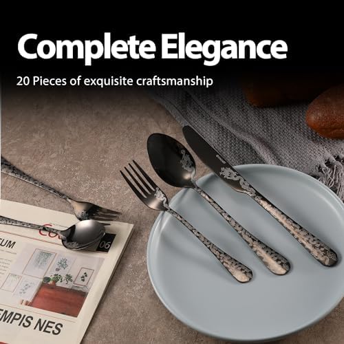 Hagary Dragon Cutlery Set 20 Pieces Stainless Steel Flatware Set