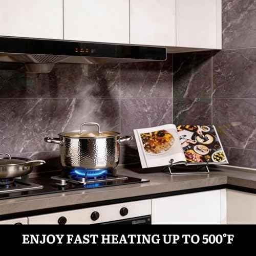 imarku 14-Piece Tri-Ply Hammered Stainless Steel Cookware Set