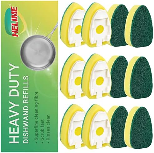 Dishwand Refills Sponge Head, 12Pcs Non-Scratch
