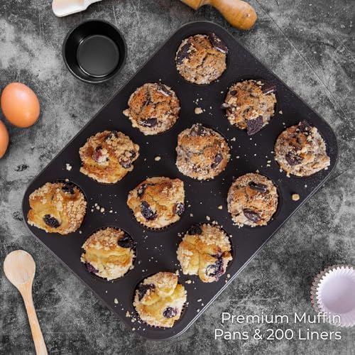 CARTMAN 2-Pack 12-Cup Muffin Pan Set, Carbon Steel Nonstick Cupcake