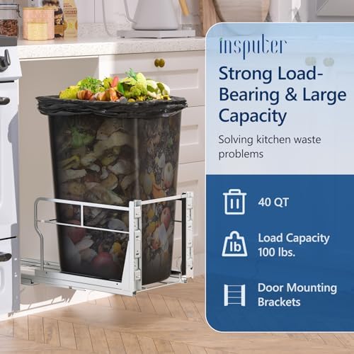 Insputer Pull Out Trash Can Cabinet with Soft-Close Slides