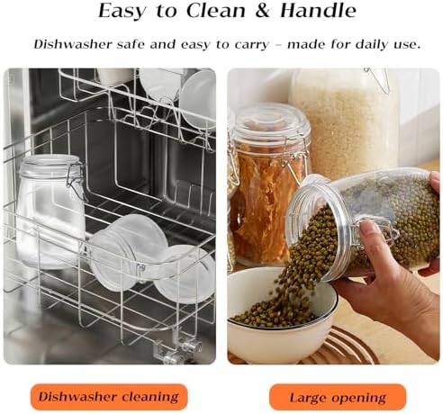 BJONKZ Glass Jars with Airtight Lids – Food Storage Containers with