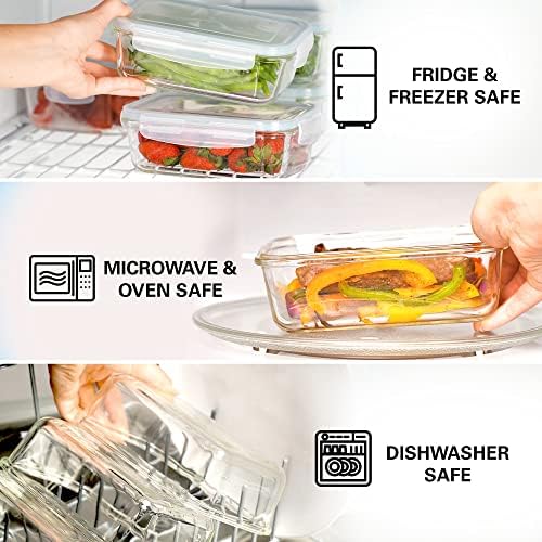 Razab 16 Pc 30 Oz Glass Meal Prep Containers