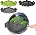 3 Pcs Silicone Clip-on Food Strainer Pasta Strainer for All Pots and