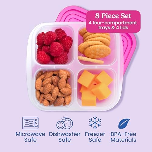 Bentgo Easyboxes 4-Compartment Snack Containers - 8-Piece Set with 4