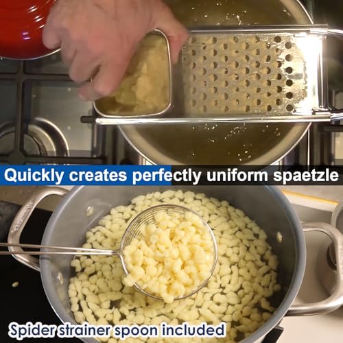 Grade Stainless Steel Spaetzle Maker with Comfort Grip Handle