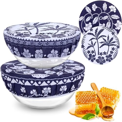 2 Large Reusable Beeswax Bowl Covers for Bread Proofing, 10/12 Inch