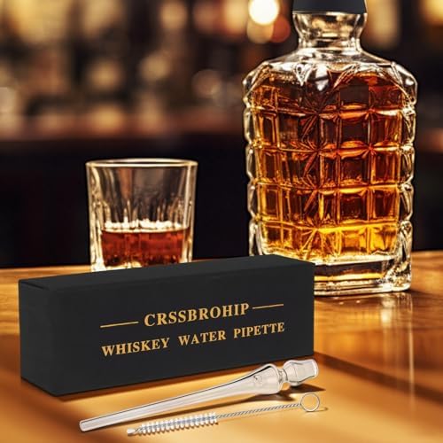 Whiskey Glass Water Pipette,Precision Whisky Dilution Tool,Glass