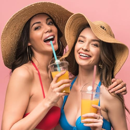 2 Sets Silicone Straws with Case, Reusable Travel Straw Cruise Ship