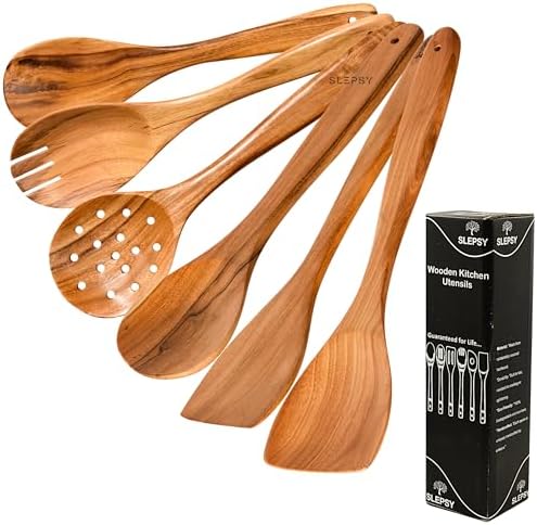 6-Piece Teak Wood Cooking Utensil Set