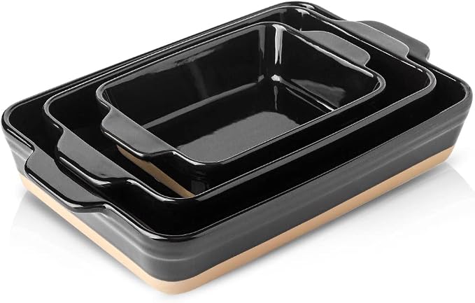 HVH Baking Dish Set, 9x13 Baking Dish, Ceramic Lasagne Pan Deep, Large by HVH