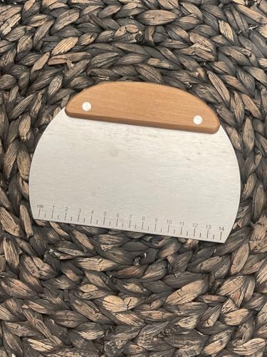 Personalized Stainless Steel Dough Scraper – Engraved Handle, Rounded