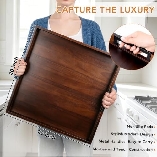 Joy&Grace Large Square Ottoman Tray for Living Room and Coffee Table