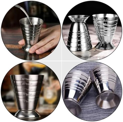 Stainless Steel Cocktail Jigger Measuring Cups 4 Piece Set